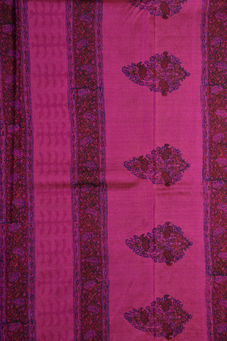 Floral Buttis Magenta Purple Printed Silk Saree