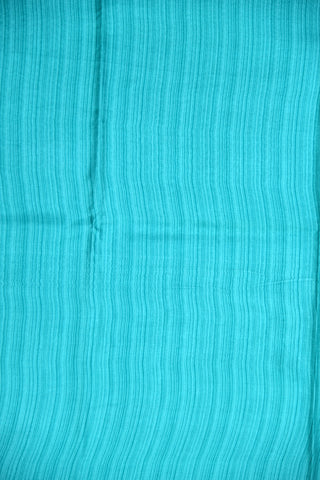 Geometric Pattern Turquoise Blue Printed Silk Saree