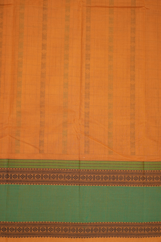 Checks With Buttas Golden Yellow Coimbatore Cotton Saree