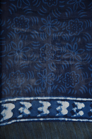 Ikat Design Indigo Blue Maheswari Cotton Saree