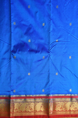 Paisley Border With Buttis Royal Blue Kanchipuram Silk Saree