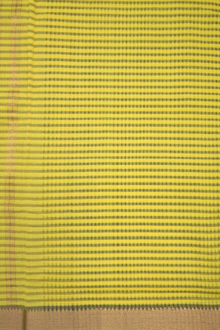 Twill Weave Border Lemon Yellow Mangalagiri Cotton Saree