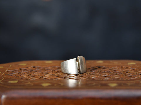 Pure Silver Plain Adjustable Ring