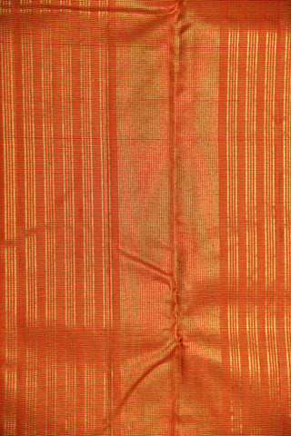Small Zari Checks Marigold Orange Kanchipuram Silk Saree