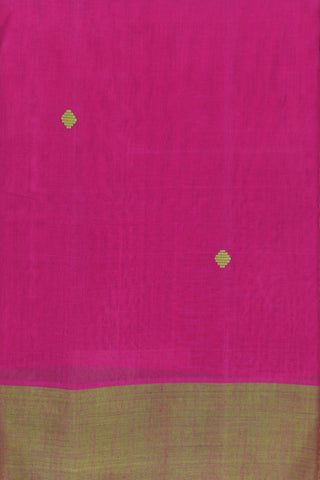 Plain Border With Thread Work Buttis Magenta Kanchi Cotton Saree