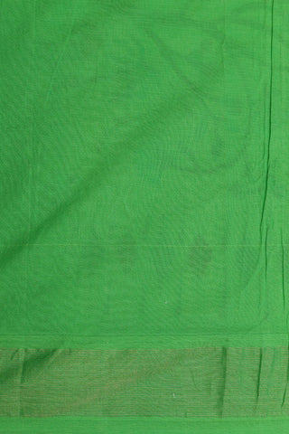 Stripes Zari Border In Buttis Green Paithani Handloom Cotton Saree