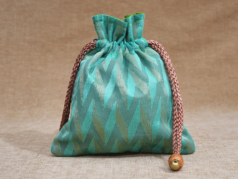Assorted Set Of 3 Allover Design Banaras Silk Potli Bags