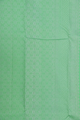 Silver Zari Mandala Motif Soft Green Kanchipuram Silk Saree