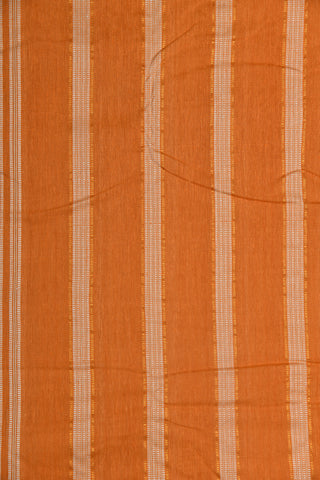 Thread Work Small Border Rust Brown Eri Silk Saree