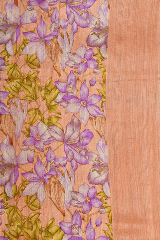 Botanical Digital Printed Multicolor Linen Cotton Saree