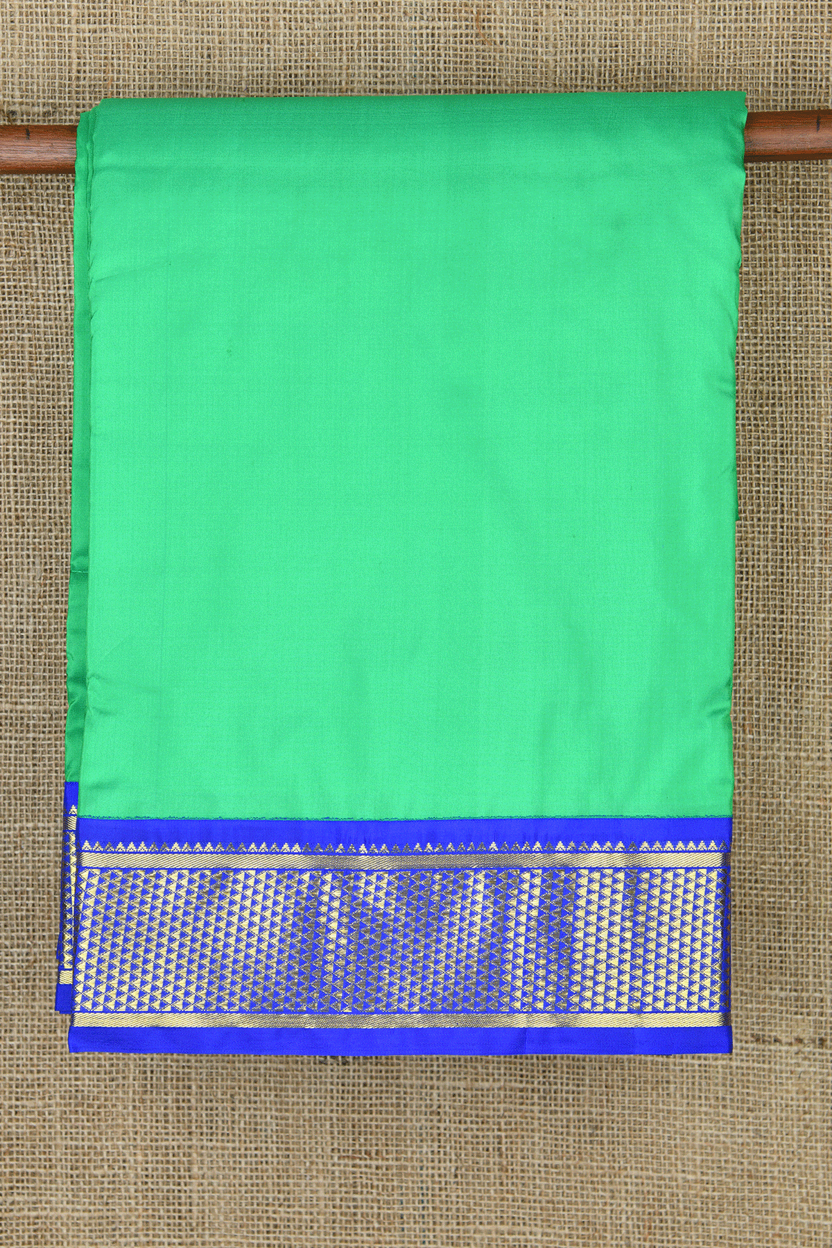 Arai Madam Korvai Lapis Blue Border Pista Green Nine Yards Kanchipuram Silk Saree