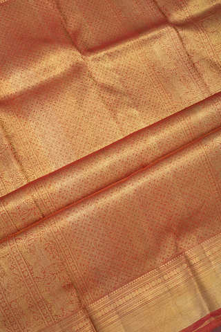 Zari Border In Brocade Red Tissue Kanchipuram Silk Saree