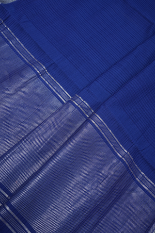 Twill Weave Zari Border Royal Blue Mangalagiri Cotton Saree