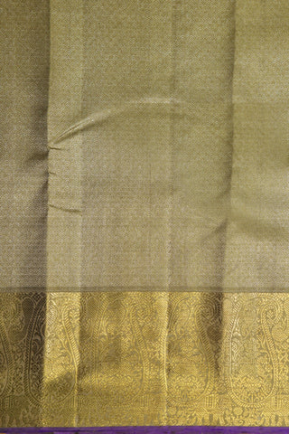 Paisley Butta Border Gold Zari Tissue Beige Kanchipuram Silk Saree