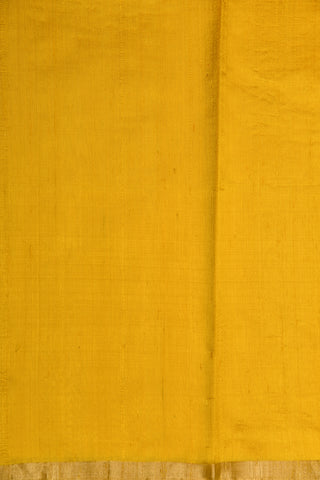 Small Zari Border Lemon Yellow Plain Jute Silk Saree
