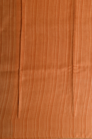 Ogee Pattern Grey And Orange Printed Silk Saree
