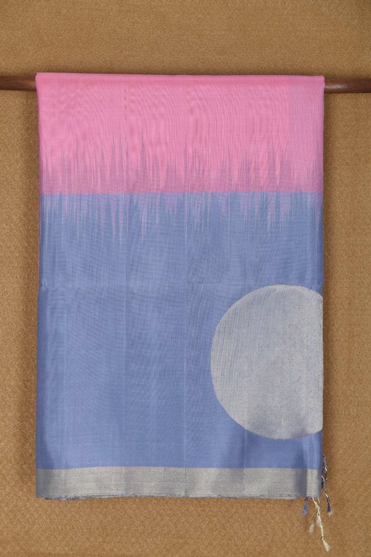 Circle Butta Pink And Slate Blue Soft Silk Saree
