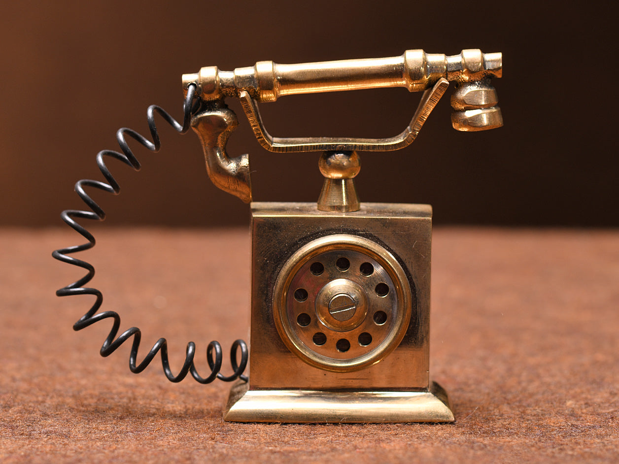 Brass Mini Landline Telephone For Decor