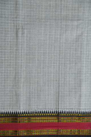 Rudraksh Border Design Grey Gadwal Cotton Saree