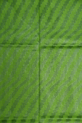 Leaf Green Plain Linen Cotton Saree