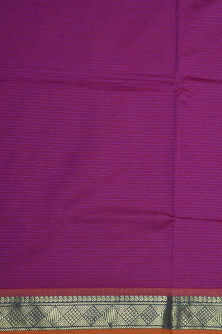 Geometric Design Zari Border Violet Poly Cotton Saree