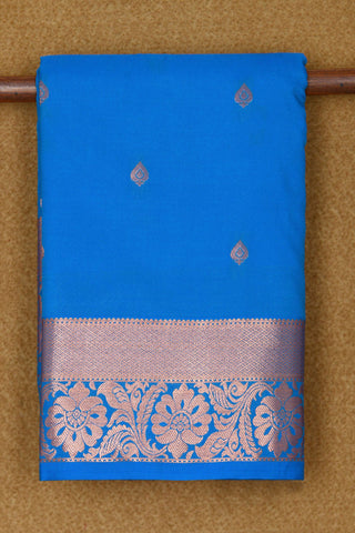 Copper Zari Border With Bindi Buttis Ramar Blue Apoorva Art Silk Saree