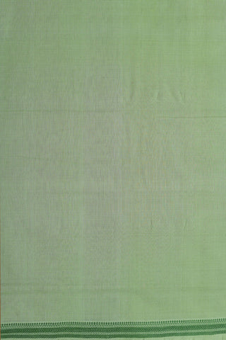 Thread Work Border In Plain Pastel Green Mangalagiri Cotton Saree