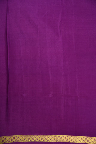 Small Zari Border With Flower And Parrot Motif Brinjal Purple Georgette Saree