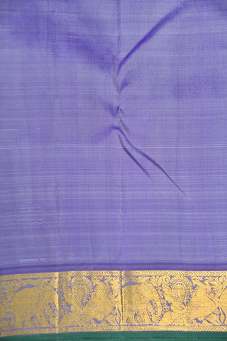 Traditional Zari Border With Geometric Pattern And Peacock Butta Powder Blue Kanchipuram Silk Saree