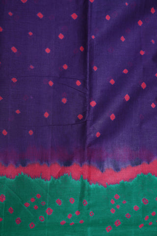 Contrast Border With Buttis Purple Printed Ahmedabad Cotton Saree