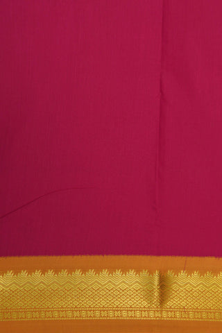 Contrast Zari Border In Plain Magenta Pink Apoorva Nine Yards Cotton Saree
