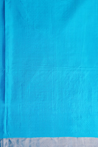 Thread Work Chevron Design Turquoise Blue Soft Silk Saree