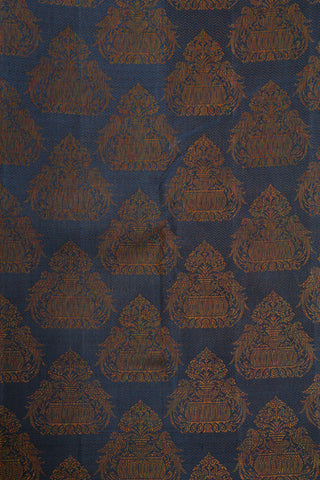 Thread Work Thooti Butta Peacock Blue Kanchipuram Silk Saree
