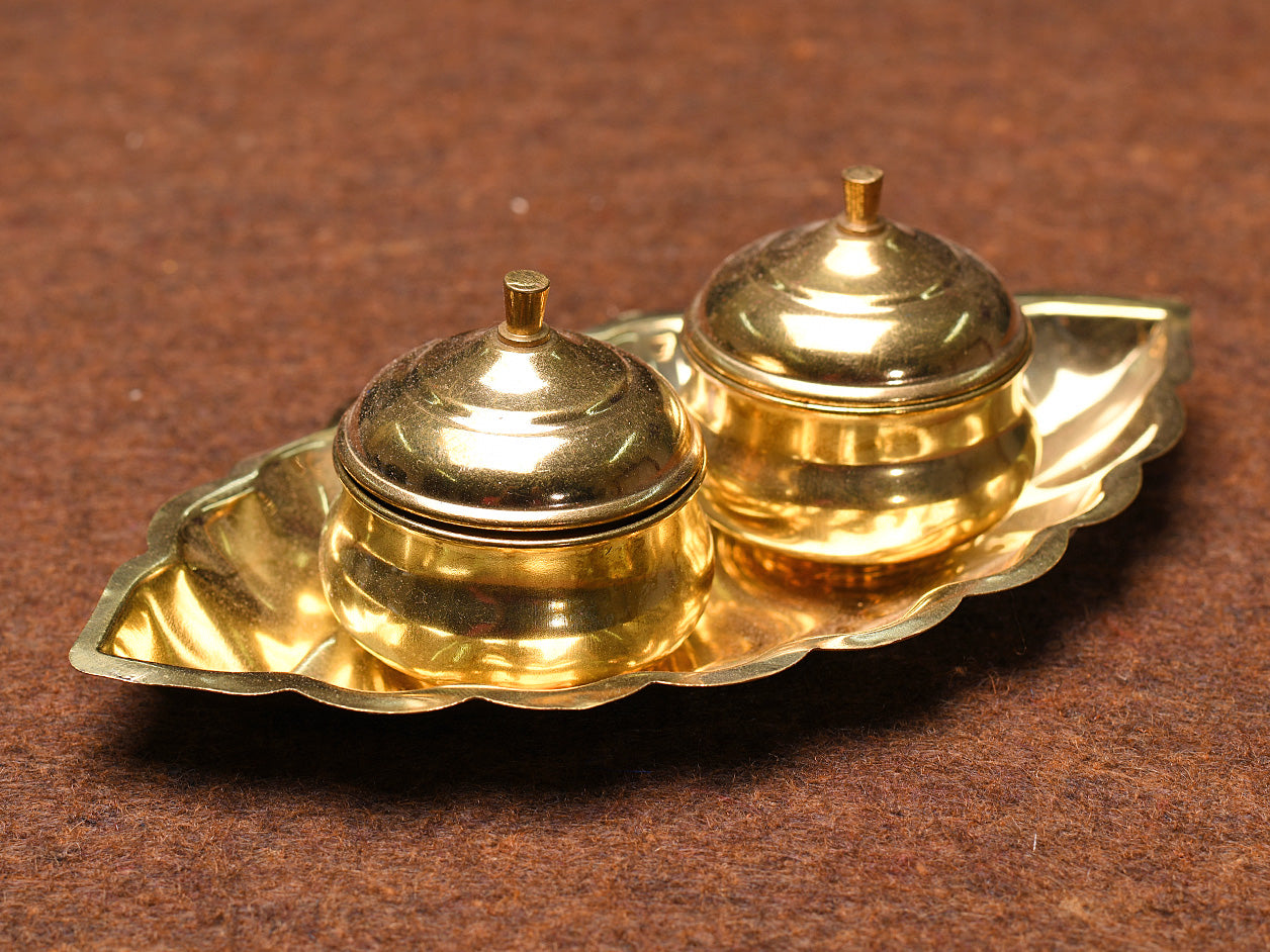 Traditional Brass Manjal Kumkumam Chimizh
