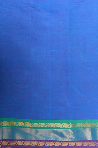 Zari Border With Plain Royal Blue Venkatagiri Cotton Saree