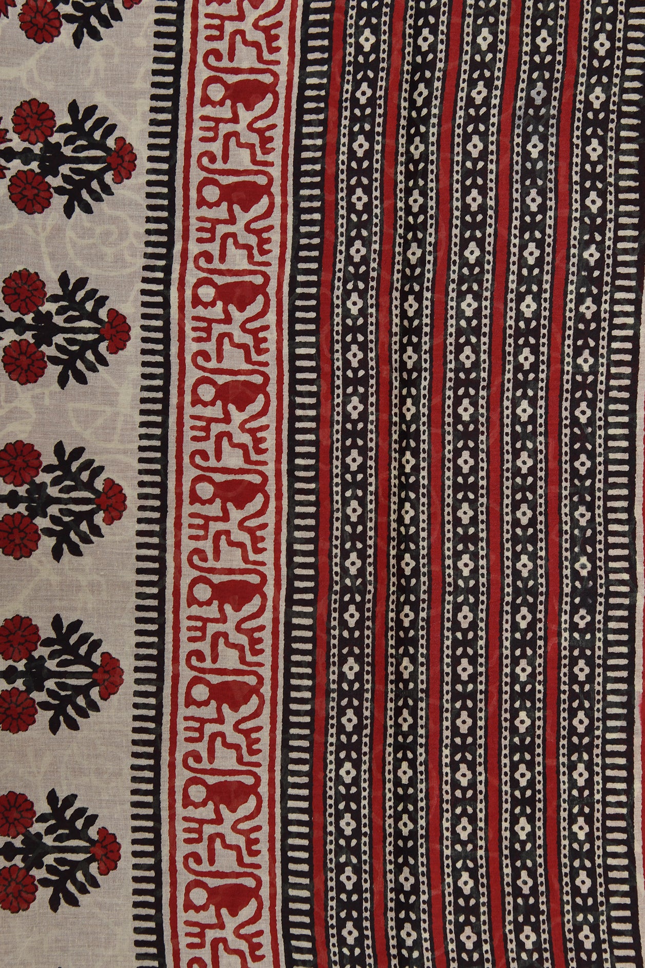 Warli Art Printed Maroon Ahmedabad Cotton Saree