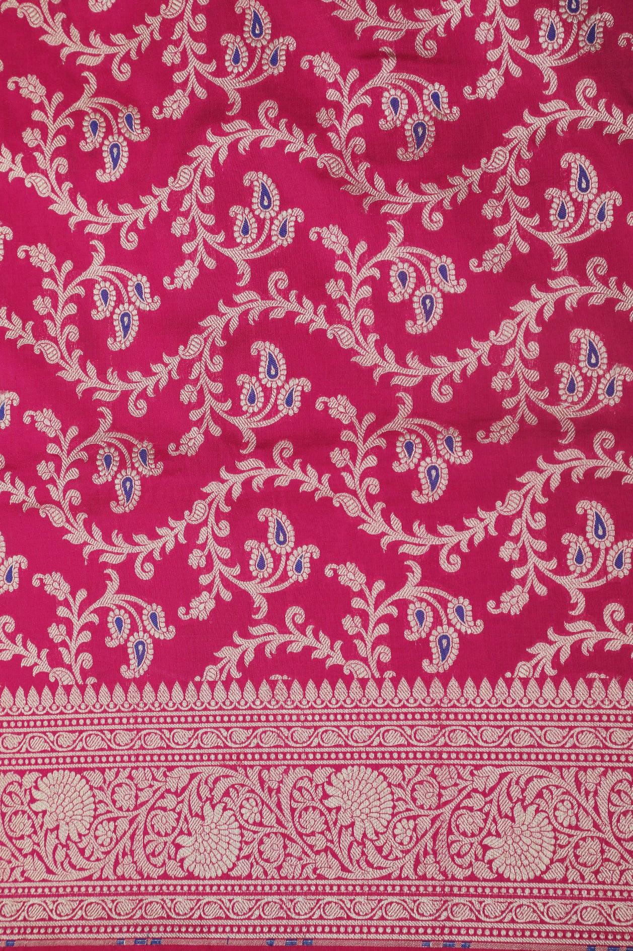 Meenakari Work Paisley Pink Banarasi Silk Saree