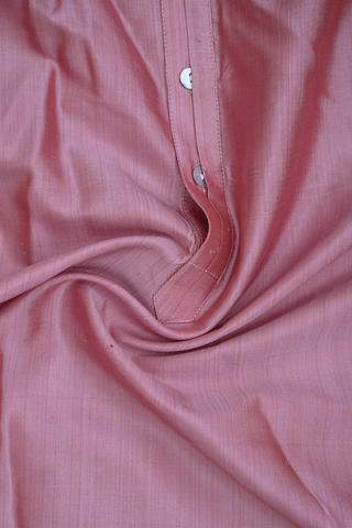 Chinese Collar Plain Dusty Pink Silk Short Kurta