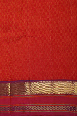 Rettai Pettu Border With Jacquard Chilly Red Kanchipuram Silk Saree