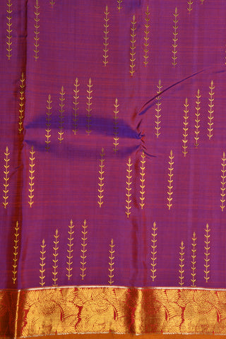 Elephant Zari Border Thoranam Design Purple Kanchipuram Silk Saree