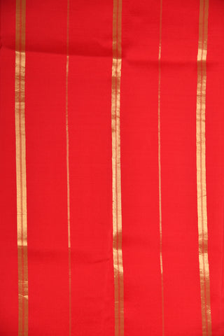 Small Zari Border In Plain Crimson Red Mysore Silk Saree