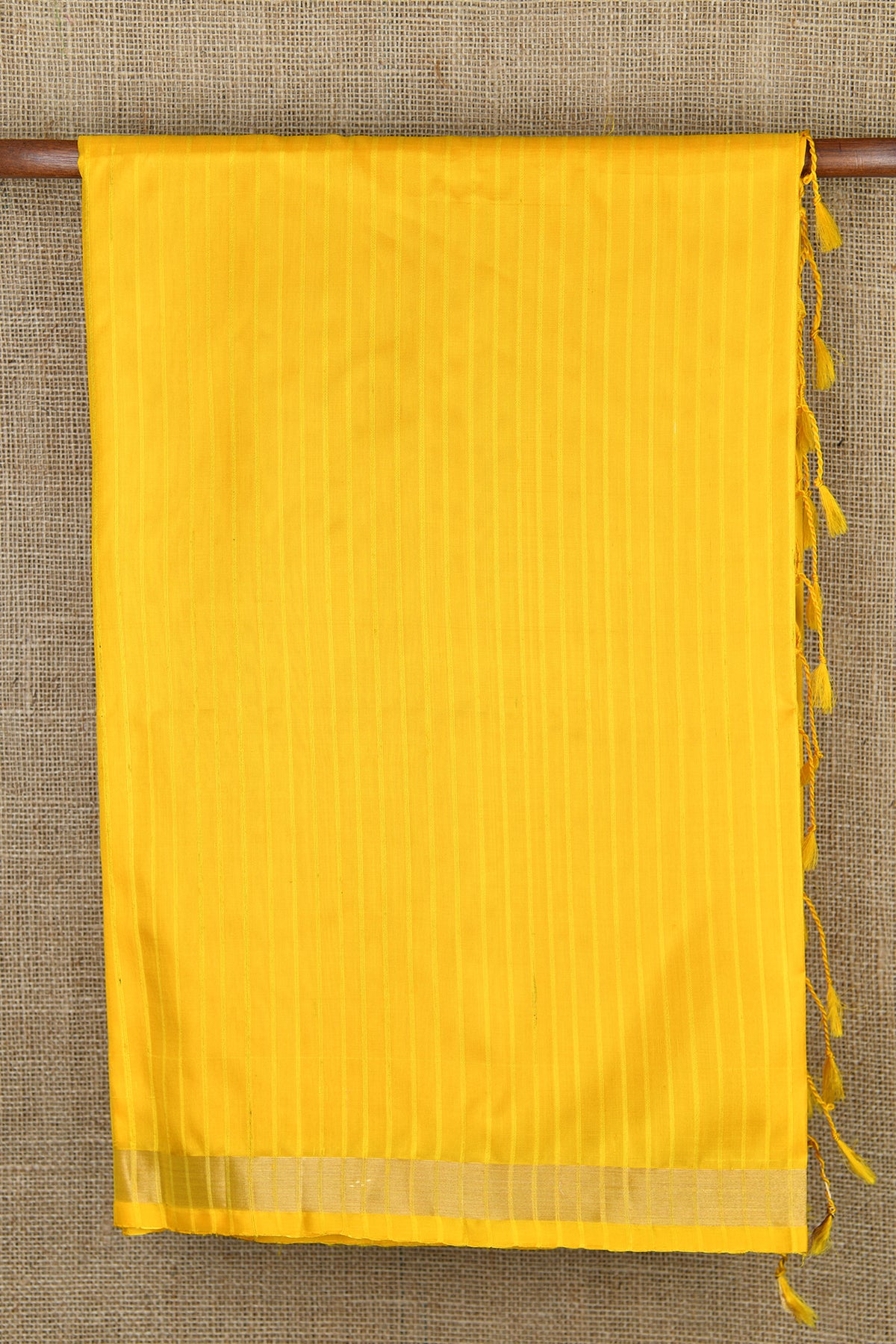 Plain Yellow Silk Saree