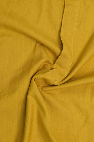Chinese Collar Closed Placket In Plain Mustard Cotton Kurta