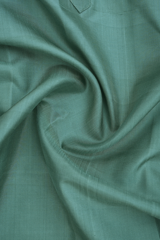 Chinese Collar Plain Sage Green Silk Short Kurta