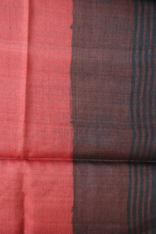 Grey Checks Printed Red Tussar Saree