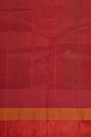 Contrast Silk Border With Temple Design Parrot Green Kanchi Cotton Saree
