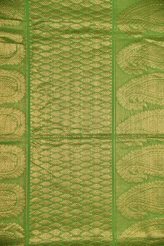 Minimal Design Zari Border Parrot Green Plain Coimbatore Cotton Saree