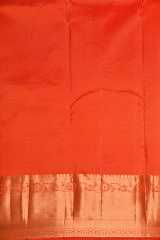 Floral Border With Zari Checks Chilly Red Kanchipuram Silk Saree