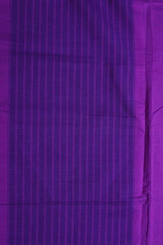 Contrast Zari Border In Plain Violet Mangalagiri Cotton Saree