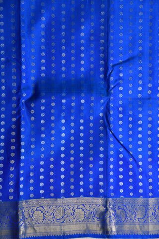 Zari Buttis Cobalt Blue Kanchipuram Silk Saree